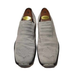 Mens ROBERT WAYNE St. Marks Grey Suede Slip-On Loafers Size 13 Dress Shoes